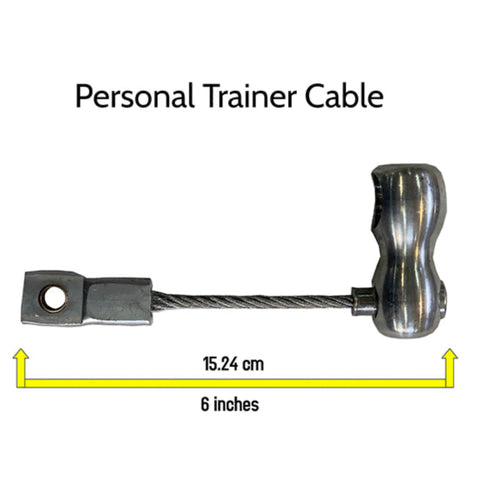 Personal trainer cable with measurement details on a white background