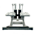 Rear view of the Xiser portable stair stepper in Polished Aluinium finish 