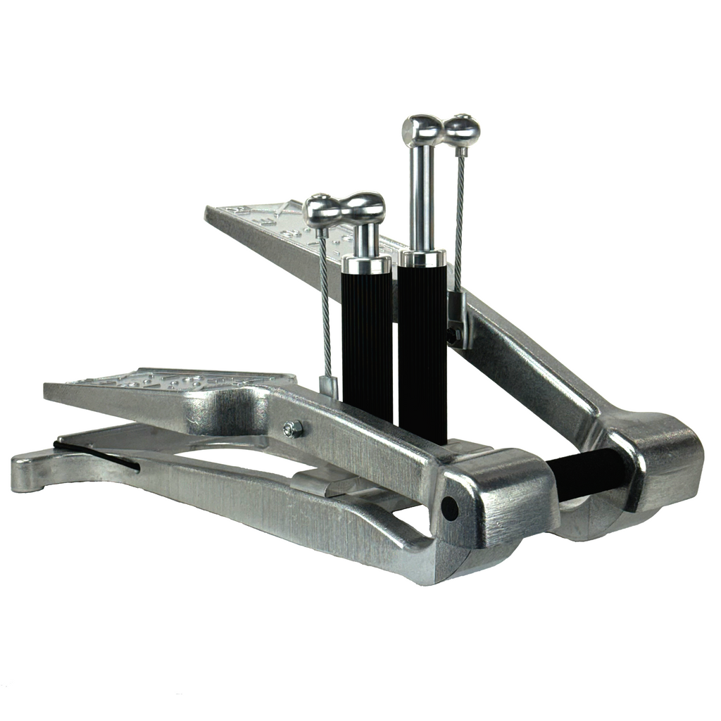 Durable aluminum exercise stepper against a white background 